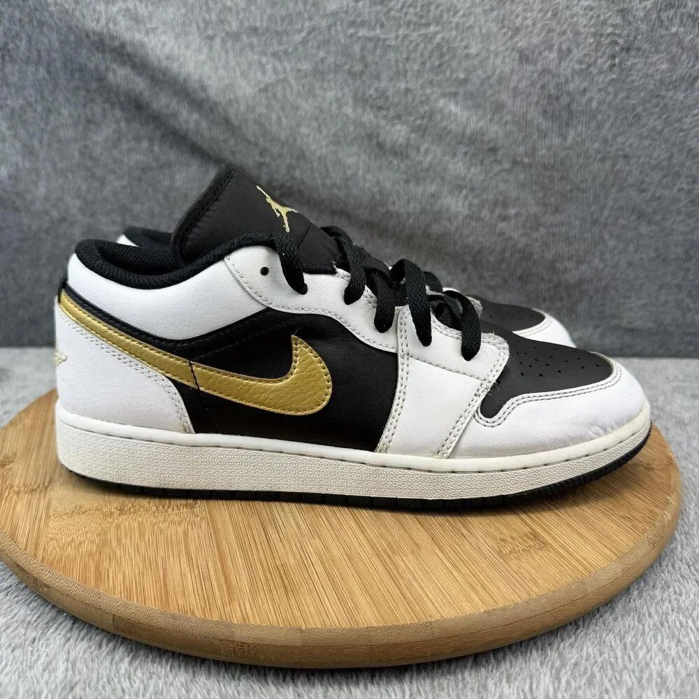 Nike Air Jordan 1 Low Shoes Boys Size 7Y White Sneakers 553560-172 No Insoles